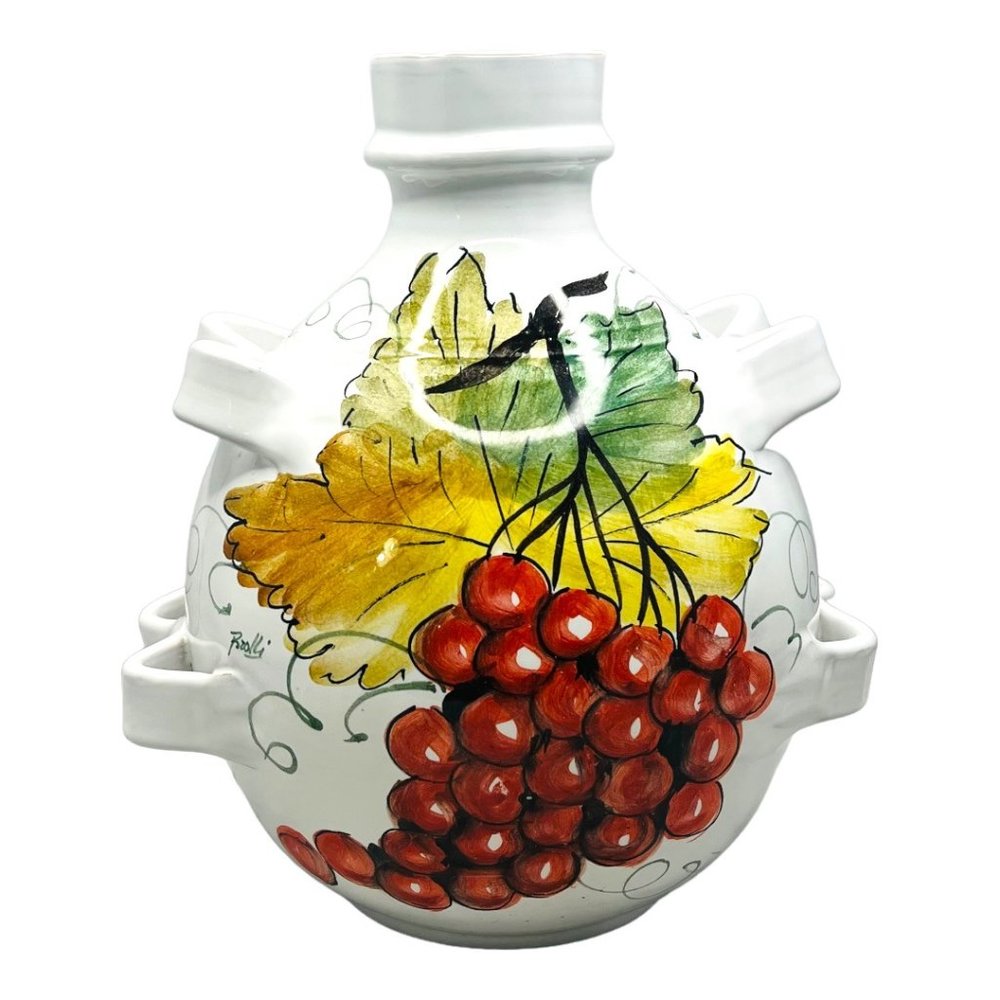 Brolli & Toniolo Large Ceramic Vase Grapes Design Handmade In Italy - Picture 6 of 13